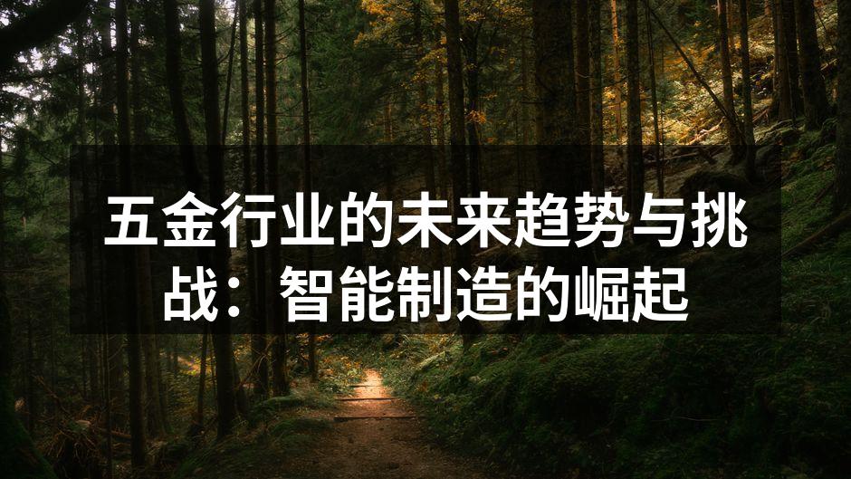五金行业的未来趋势与挑战:智能制造的崛起