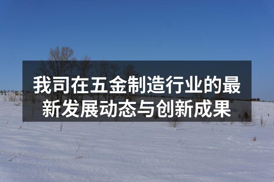 我司在五金制造行业的最新发展动态与创新成果